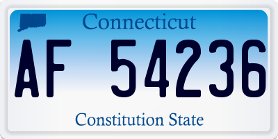 CT license plate AF54236