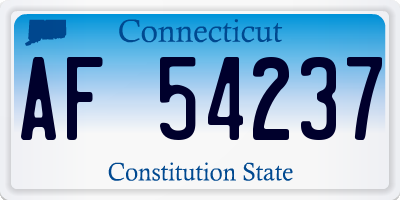 CT license plate AF54237