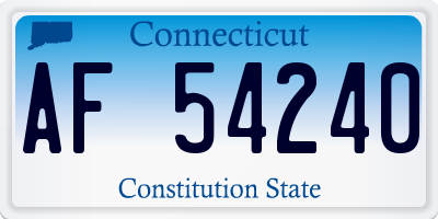 CT license plate AF54240