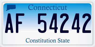 CT license plate AF54242