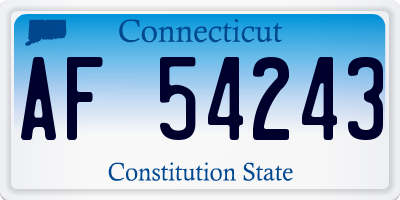 CT license plate AF54243
