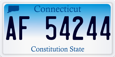 CT license plate AF54244