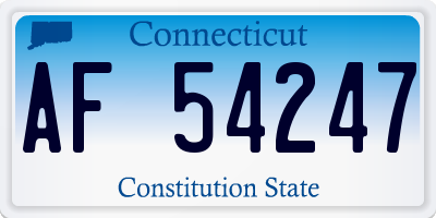 CT license plate AF54247