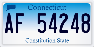 CT license plate AF54248