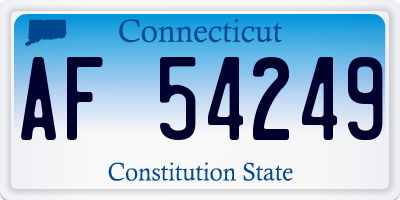 CT license plate AF54249
