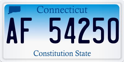 CT license plate AF54250