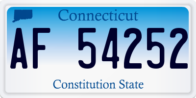 CT license plate AF54252