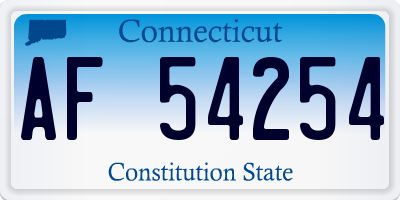 CT license plate AF54254