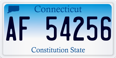 CT license plate AF54256