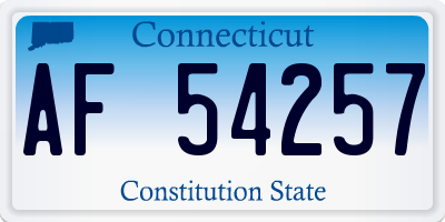 CT license plate AF54257