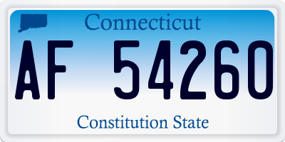 CT license plate AF54260