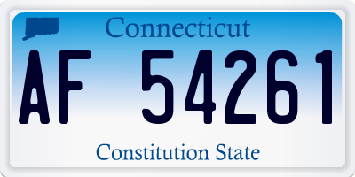 CT license plate AF54261
