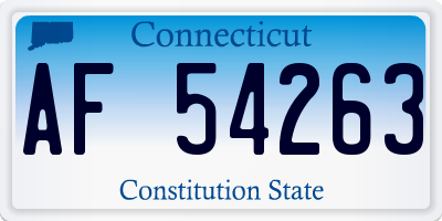 CT license plate AF54263