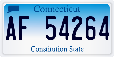CT license plate AF54264