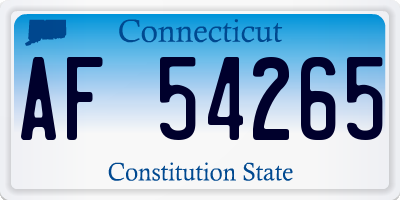 CT license plate AF54265