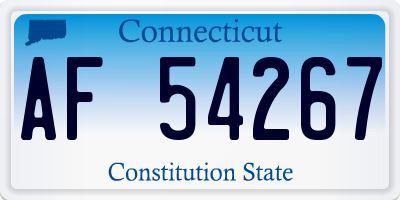 CT license plate AF54267