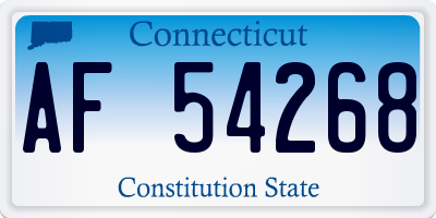 CT license plate AF54268
