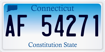 CT license plate AF54271