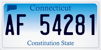 CT license plate AF54281
