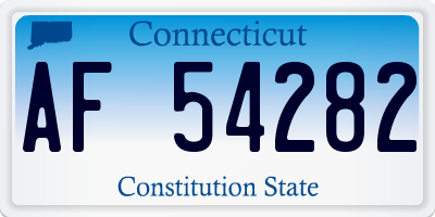 CT license plate AF54282