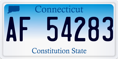 CT license plate AF54283