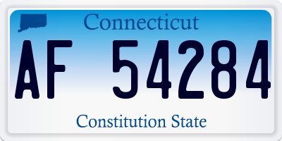 CT license plate AF54284