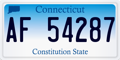 CT license plate AF54287