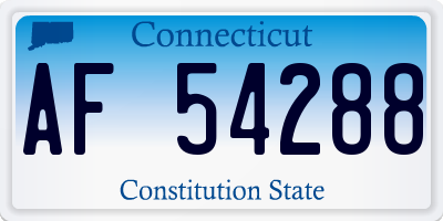 CT license plate AF54288