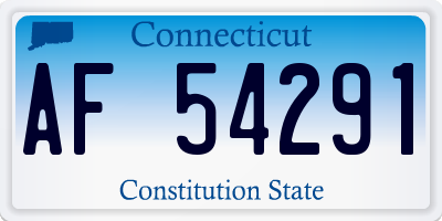 CT license plate AF54291