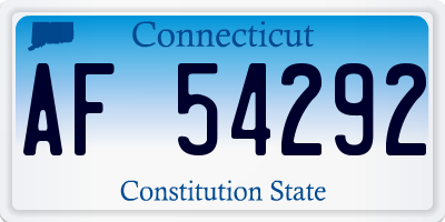 CT license plate AF54292