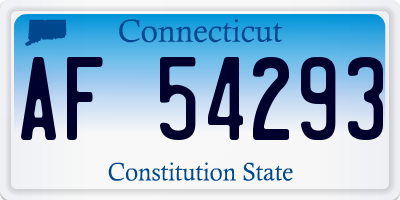 CT license plate AF54293