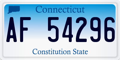 CT license plate AF54296