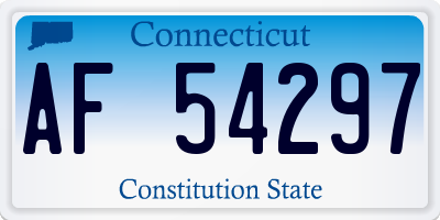 CT license plate AF54297