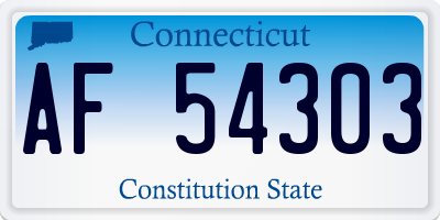 CT license plate AF54303