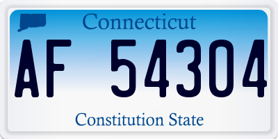 CT license plate AF54304