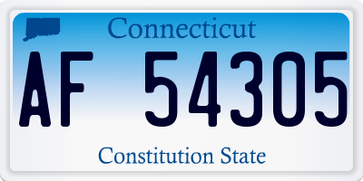 CT license plate AF54305
