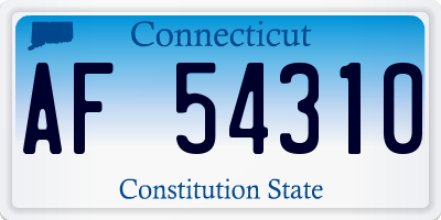 CT license plate AF54310