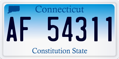 CT license plate AF54311