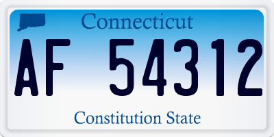 CT license plate AF54312