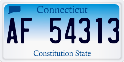 CT license plate AF54313