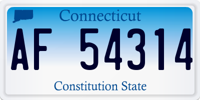 CT license plate AF54314