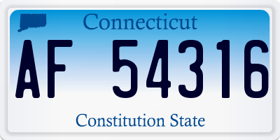 CT license plate AF54316