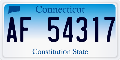 CT license plate AF54317