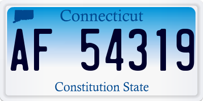 CT license plate AF54319