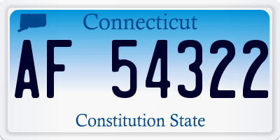 CT license plate AF54322