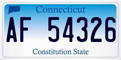 CT license plate AF54326