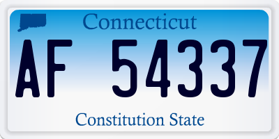 CT license plate AF54337