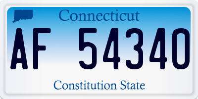 CT license plate AF54340