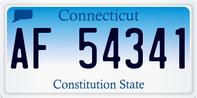 CT license plate AF54341