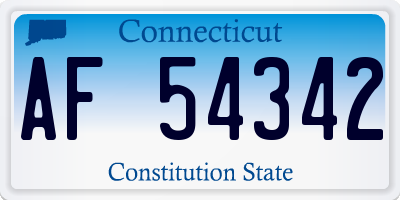 CT license plate AF54342